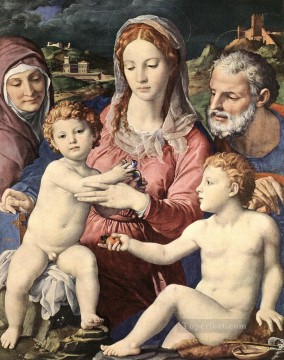 聖家族 フィレンツェ アーニョロ・ブロンズィーノ Oil Paintings